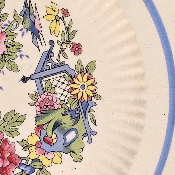 Vintage Plate with Flowering Tree Design - Picture 10 of 13